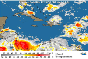 Onamet informa onda tropical causará lluvias y seguirá el calor