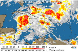 Vaguada y viento del sureste provocarán aguaceros dispersos con tronadas