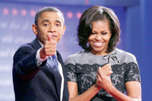 Michelle tras votos para Barack Obama