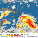 Onda tropical al sur del país en aguas del Mar Caribe provoca aguaceros dispersos