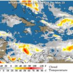 Onamet informa vaguada provocará aguaceros con tormentas eléctricas