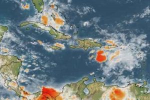 Chantal se debilita y puede degradarse a onda tropical; se encuentra a 245 kilómetros al sur-suroeste de RD