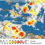 Paso de onda tropical y vaguada provocan aguaceros con tormentas eléctricas y aisladas ráfagas de viento