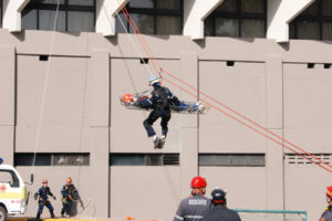 Capítulo NFPA hizo un «Simulacro de rescate de víctimas en altura»