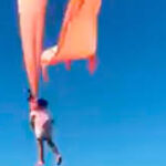 Vídeo: niñita es levantada por una  cometa y sale ilesa