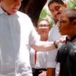 Neney Cabrera otorga de forma sorpresiva un guante, un bate y una pelota a un niño