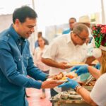 Roberto Ángel encabeza encendidos de parques, almuerzos y cenas navideñas